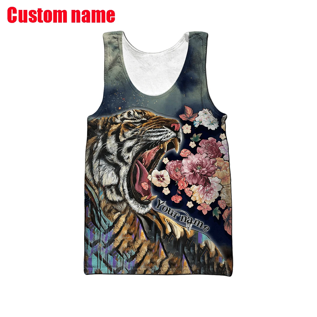 PLstar Cosmos 3DPrinted Newfashion Tiger Love Art Funny Harajuku Casual Tank Top Vest Unique Unisex Men/Women Sleeveless Style-1