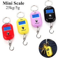 25kg 5g Mini Hanging Scale Portable Electronic Digital Backlight Luggage Hook Scale Weighting Hook Weight Tool