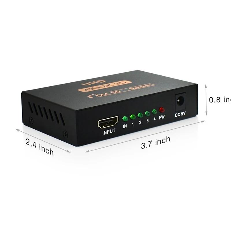 Rozdzielacz kompatybilny z 4K 3D HDMI 1x4 1x2 przełącznik wideo Full HD 1080P przełącznik 1 w 4 wyjście Adapter wzmacniacza do HDTV DVD PS3 Xbox