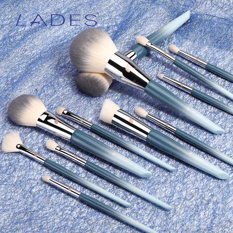 LADES Professional Makeup brushes Set 12PCS Beauty Foundation Powder Blushes Make up brush Natural Hair Cosmetics Tool