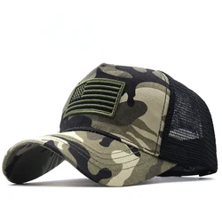 Camouflage USA Flag Mesh Baseball Cap For Men Women Cotton Snapback Hat Unisex America Embroidery Hip Hop Caps Gorras Casquette