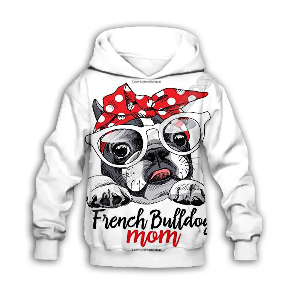 French bulldog Mom 3d printed Hoodies family suit tshirt zipper Pullover Kids Suit Sweatshirt Tracksuit/Pant Shorts 08