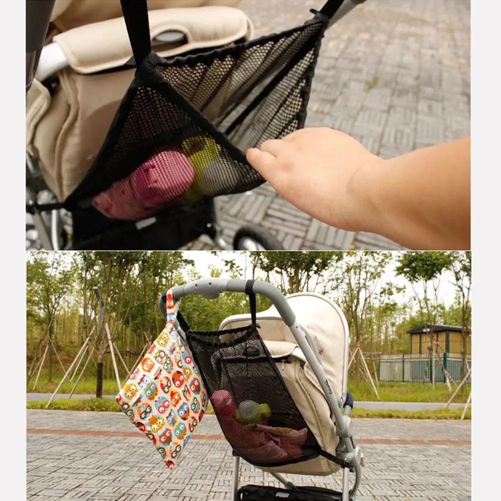 New Baby Stroller Net Pocket Baby Carts Mesh Bottle Diaper Storage Organizer Bag Holder Large Size Hanging Stroller Accessories