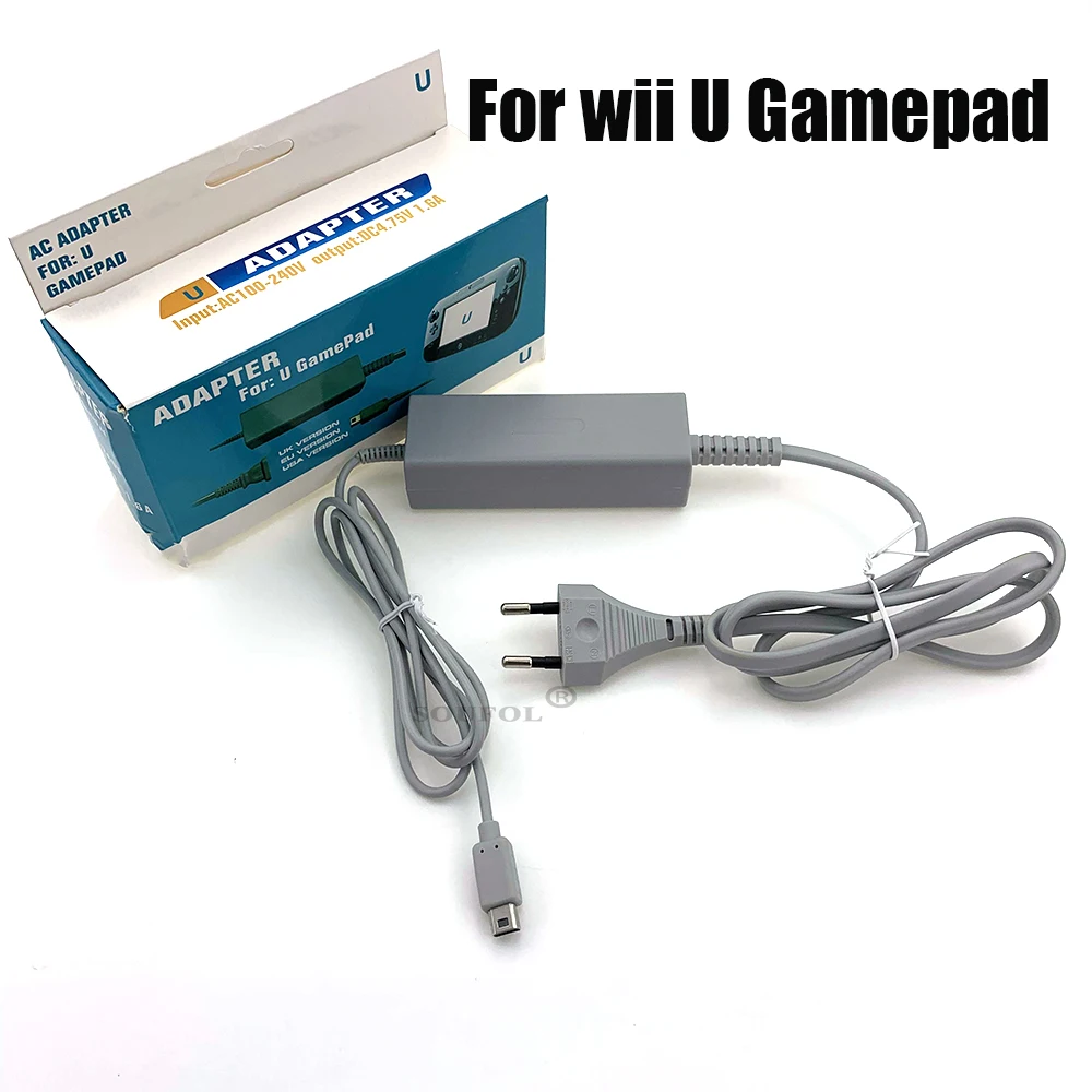 New AC Charger Adapter for Nintendo Wii U Gamepad Controller Joystick US/EU Plug 100-240V Home Wall Power Supply for WiiU Pad