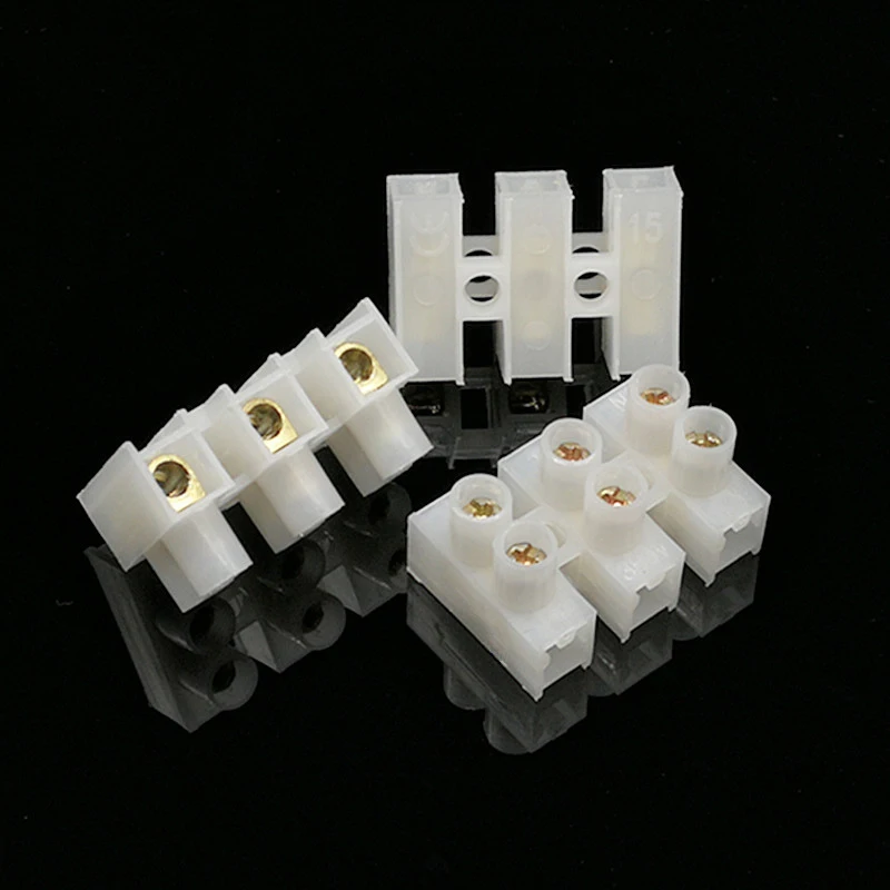 5Pcs 10A 2 Pin 3 ch Terminal Block Wire Connector screw terminal Block Electrical Wire Connector Max 2.8mm