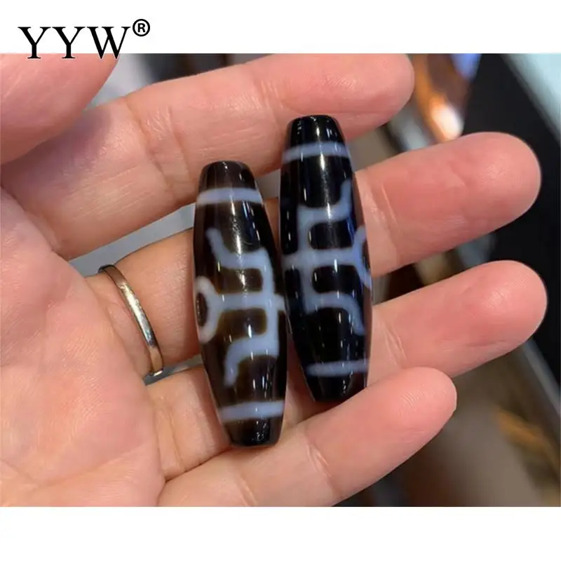 1pcs Oval Natural Tibetan Agates Dzi Beads For DIY Necklace Making Fashion Gift 12x38mm Agates Onyxed Dzi Beads Women Wholesale