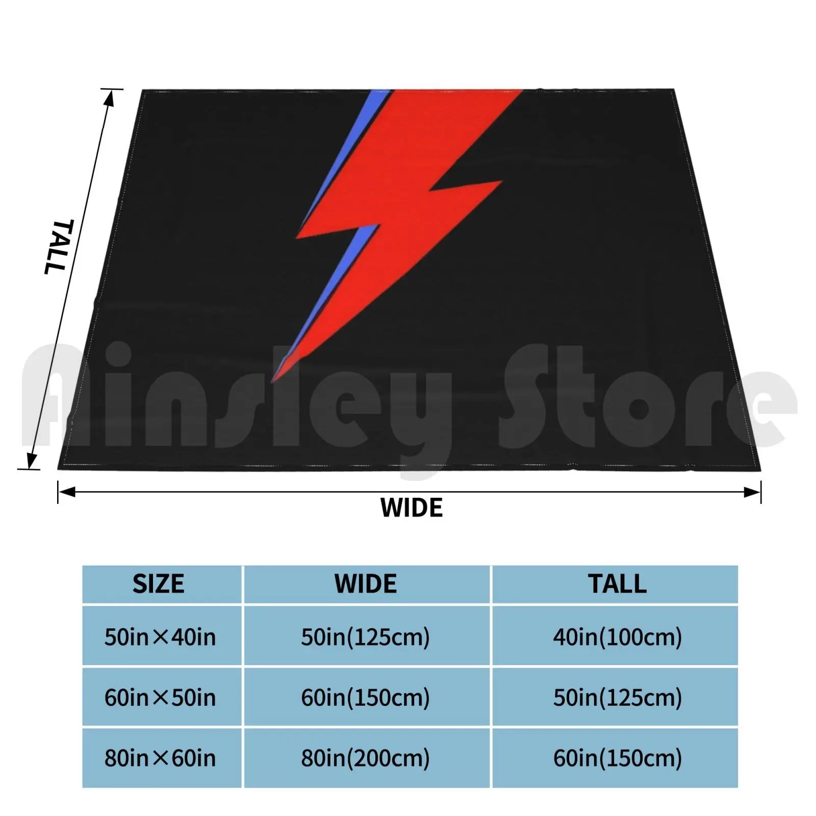 Bowie Ziggy Blanket For Sofa Bed Travel Bowie Ziggy Aladdin Sane Lightning Lightning Bolt Symbol