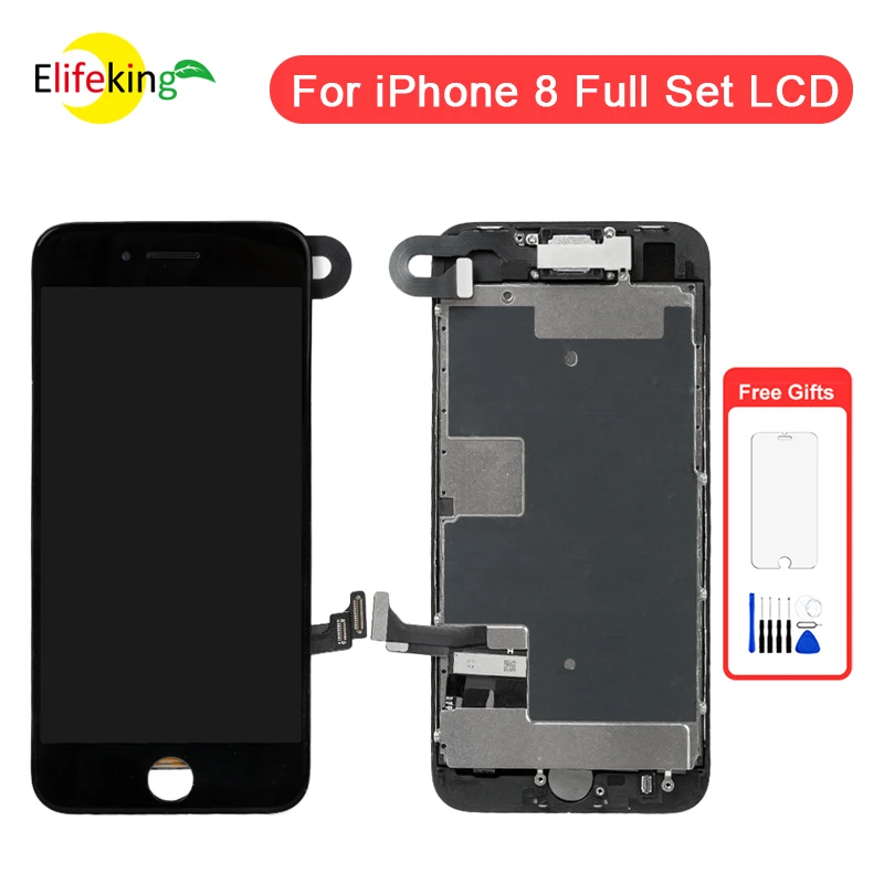 

Grade A Complete LCD Display For iPhone 8 Touch Screen Digitizer Assembly Replacement Full Set No Dead Pixel+Tempered Glass+Tool