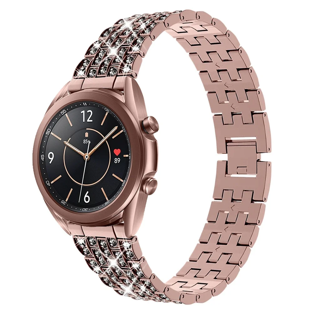 20mm 22mm Metal Strap For Samsung Galaxy Watch 3 41mm 45mm 42mm 46mm Active 2 Diamond Steel Watch Band For Amazfit Huawei