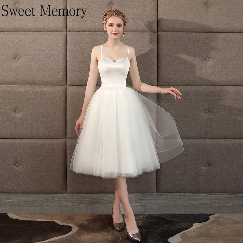 Bride White Simple Wedding Dresses Women Princess Banquet Dance Performance Party Prom Dress Girl Tulle Formal Gown Ball Robe