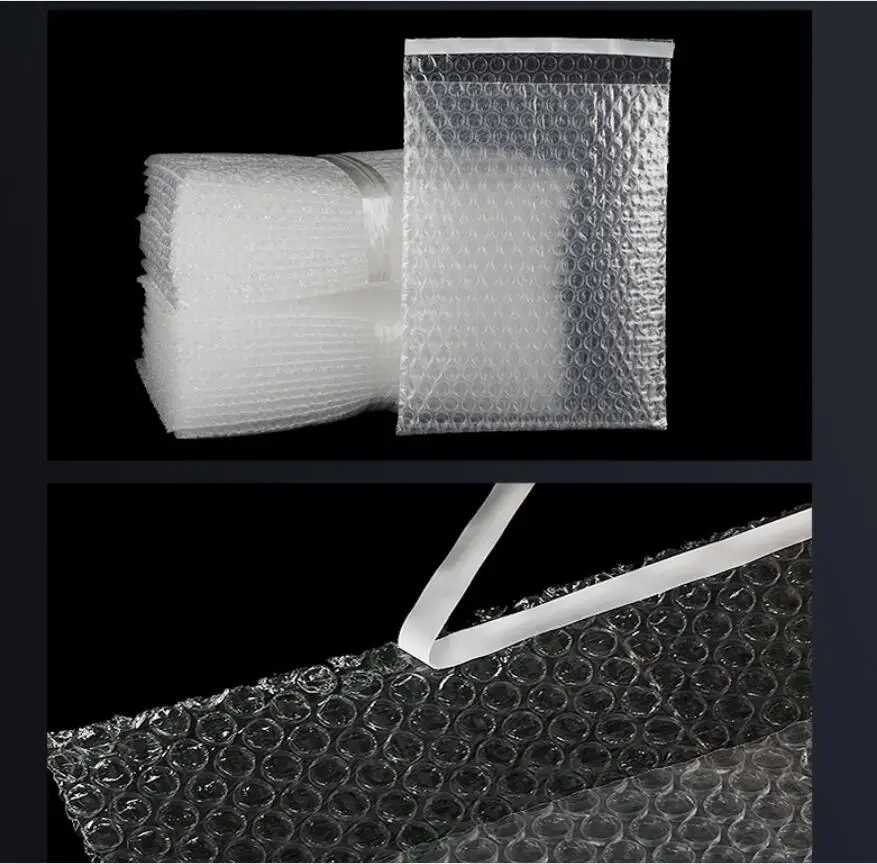 100pcs Self-sealing Plastic Shockproof Bag Clear Bubble Foam Packing Bags Double Film Cushioning Bag