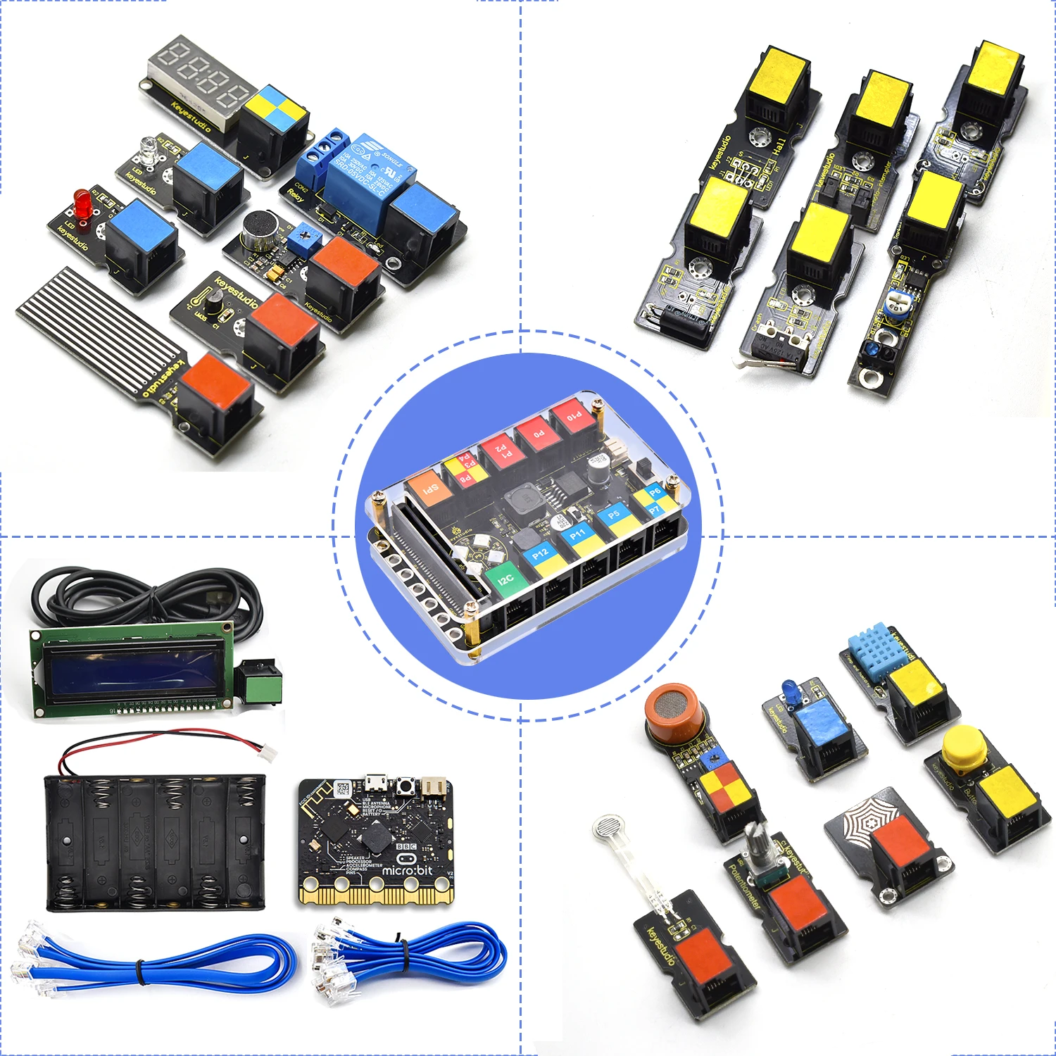 Keyestudio EASY PLUG Microbit V2 Board Super Starter Kit for BBC Micro:Bit Kit  STEM EDU Graphic   Programming Electronic Kit