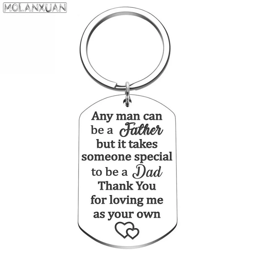 Father Day Gifts for Step Dad Keychain Birthday Gifts for New Dad Thank You for Loving Me As Your Own Wedding Gift for Father