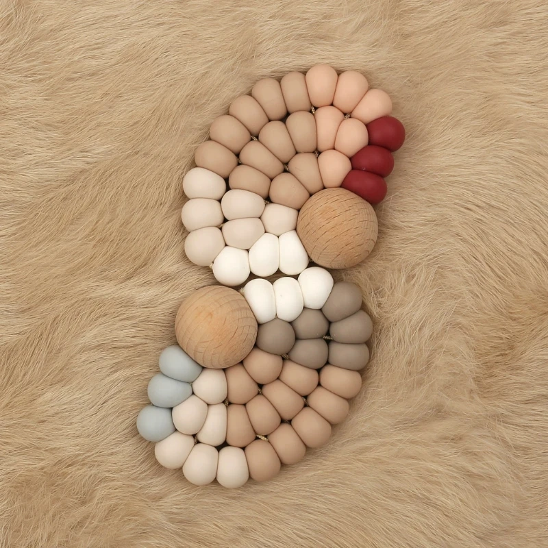 BPA Free Food Grade Silicone Beads Baby Teether Wooden Bead Baby Newborn Teether Rattle DIY Teething Toys Baby Shower Gift