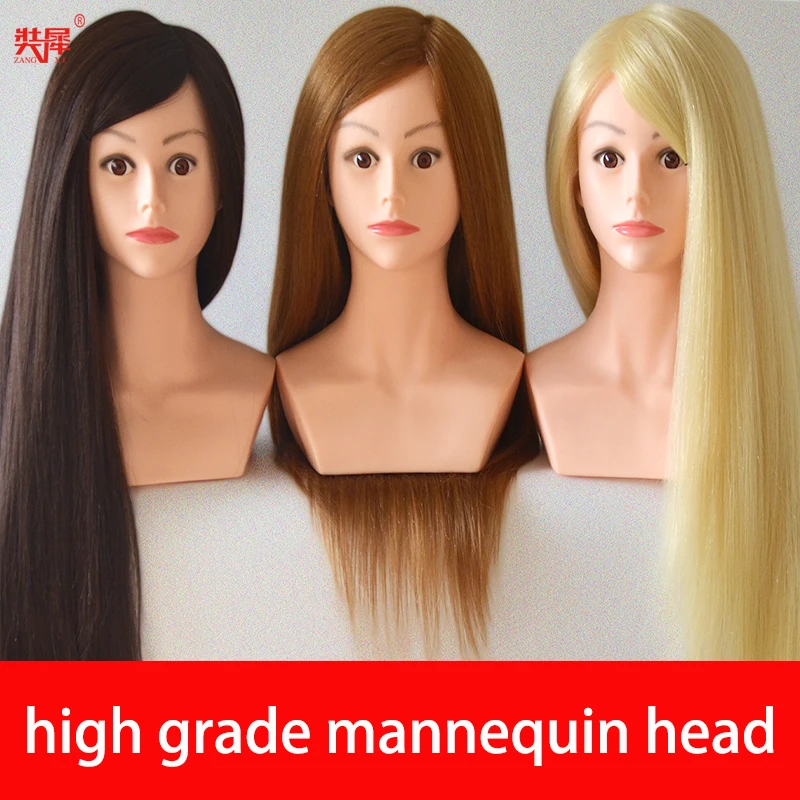 Mannequin Head To Practice Hairstyles High Grade 80% Real Hair Doll Head For Hairstyles Blonde Hair Training Head With Shoulder