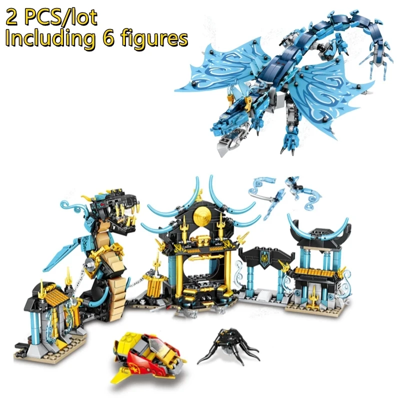 

Season 15 Ninjasn Water Dragon and Temple of the Endless Sea Model Building Blocks Bricks Sets Classic Toys For Children Gift