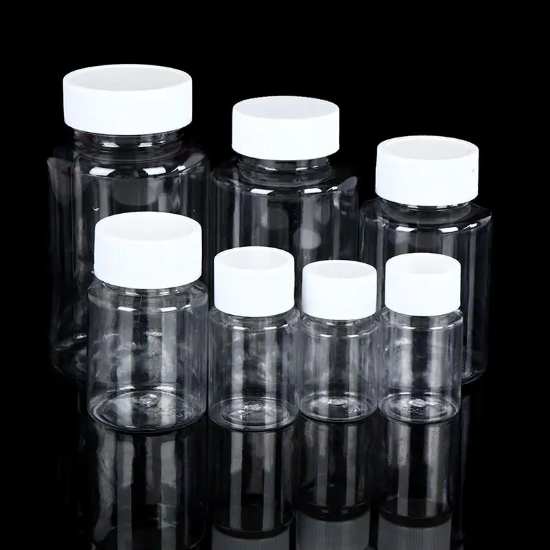 5pcs Refillable Bottles 15ml/20ml/30ml/50ml/100ml/150ml/200ml Plastic PET Clear Empty Seal Bottles Container