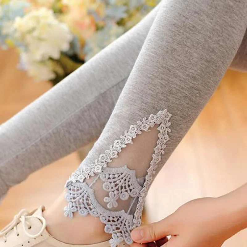 YSDNCHI Rỗng Nữ Quần Ren Skinny Quần Legging Thon Ôm Modal Cotton Quần Leggin Thời Trang Xuân Hè Quần Nóng Ống Quần