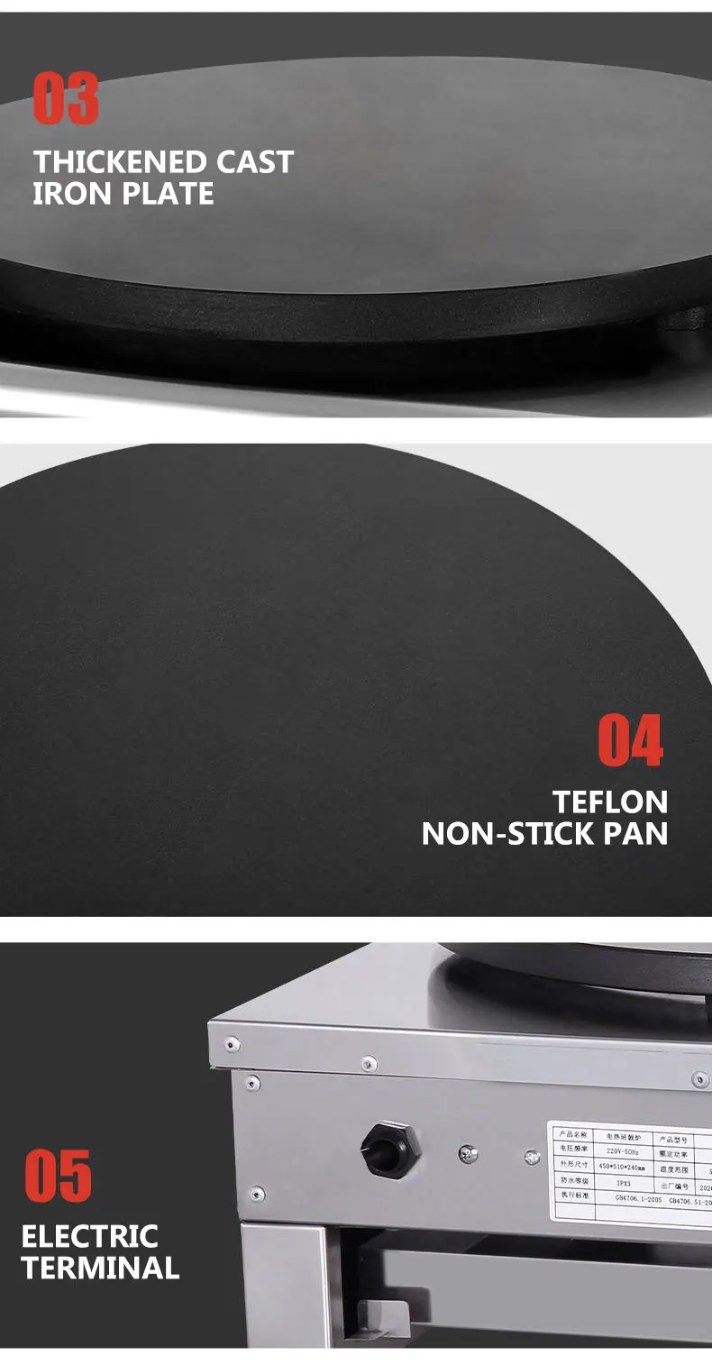 Commercial Electric Crepe Maker Machine Pancake Oven Double-headed Pancake Machine Electric Baking Pan