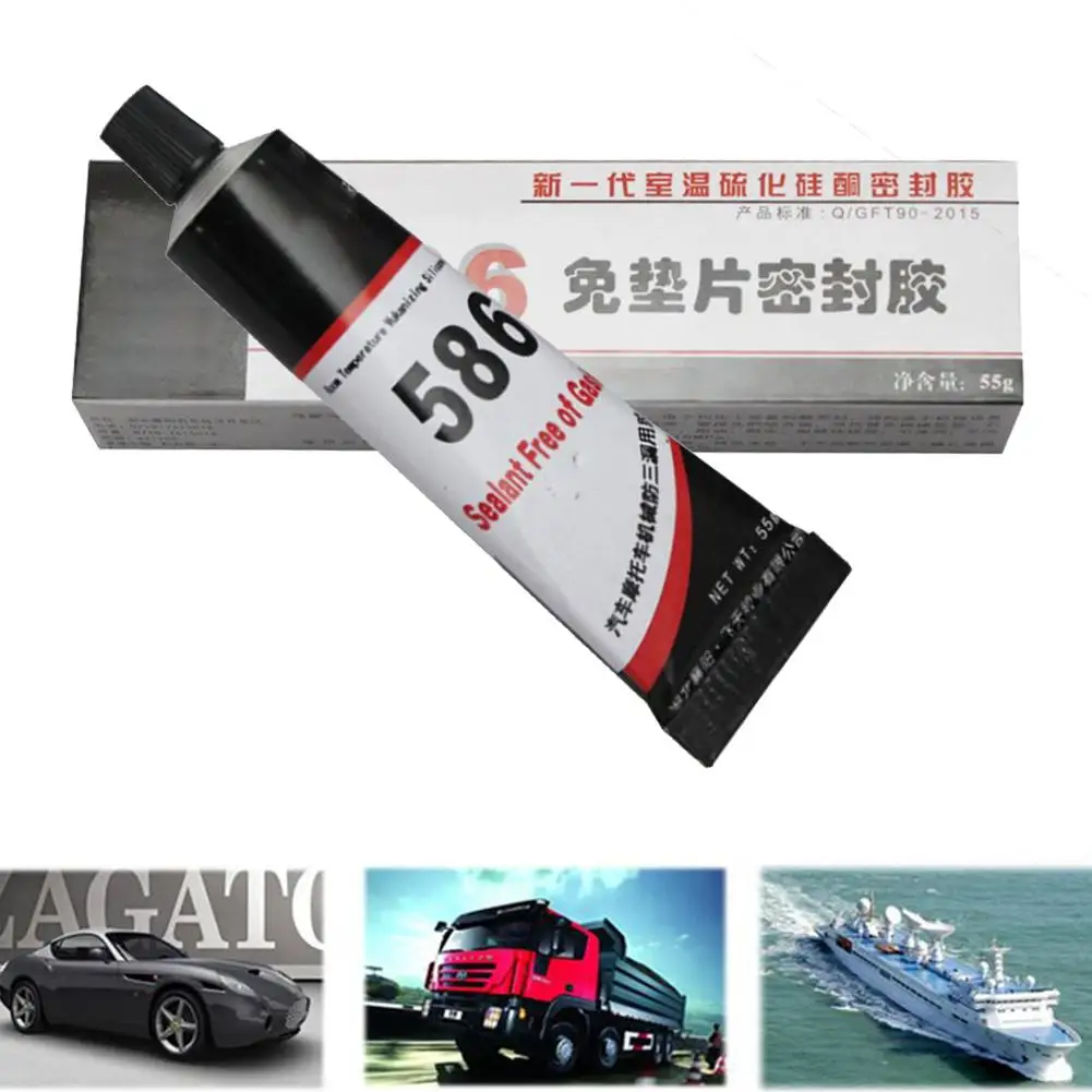 55g 586 Black Silicone Free-Gasket Glue Oil Waterproof High Temperature Resistant Sealant Repairing Glue Good Viscoelasticity