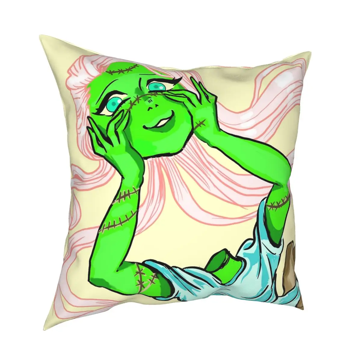 Zombie Girl Pillowcase Polyester Printed Decorative Pillow Case Sofa Cushion Cover