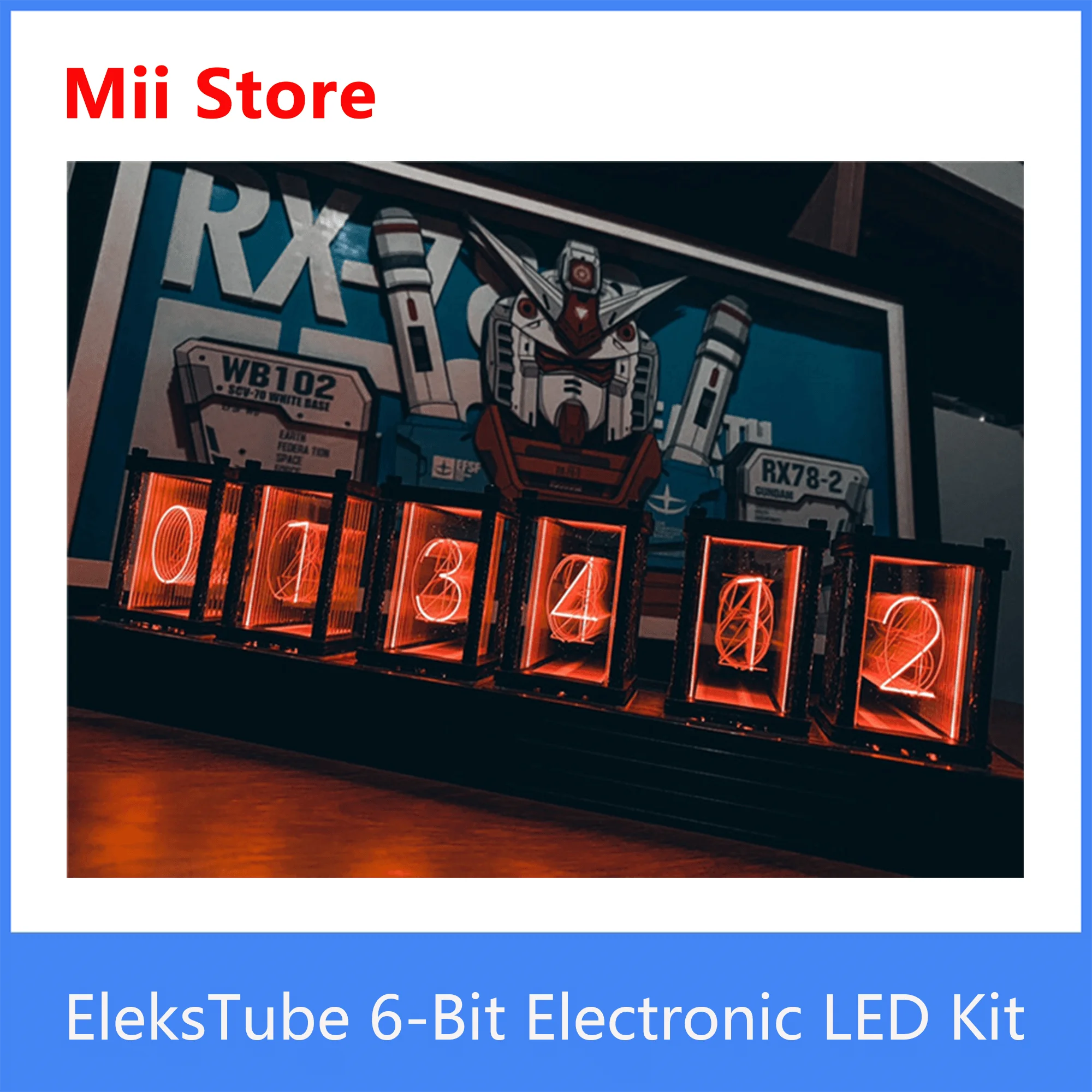 Elekskaker-Kit de 6 bits EleksTube R, LED electrónico, luminoso, Retro, brillante, analógico, tubo Nixie, reloj elekstube