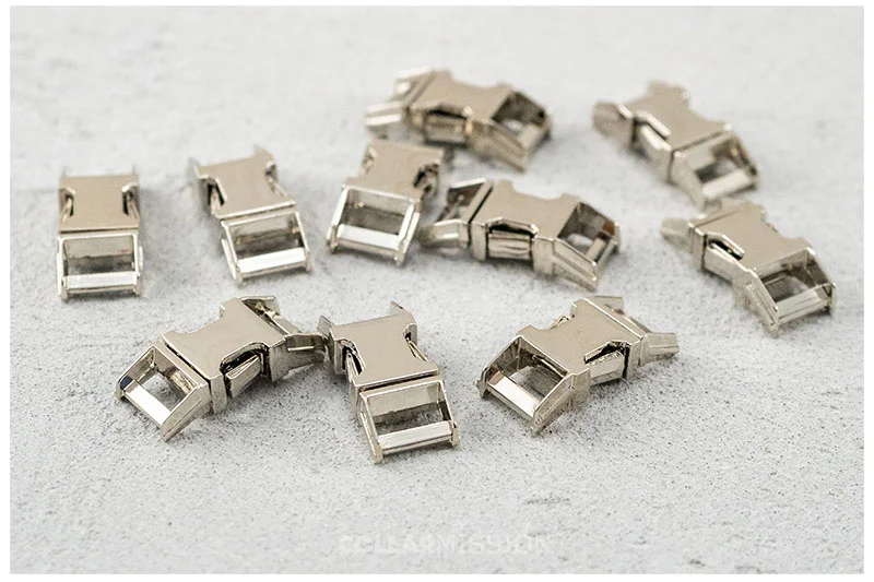 1pc Metal Colorful Side Release Curved Buckles Durable Plated Buckle 10mm, 15mm, 20mm, 25mm Dog Collar Paracord DIY Accessories