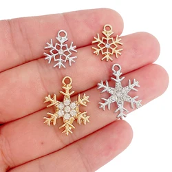 17*22MM 20Pcs/Set High Quality Golden Snowflake Charm Pendant Fashion Earrings DIY Handmade Jewelry Making Accessories Wholesale