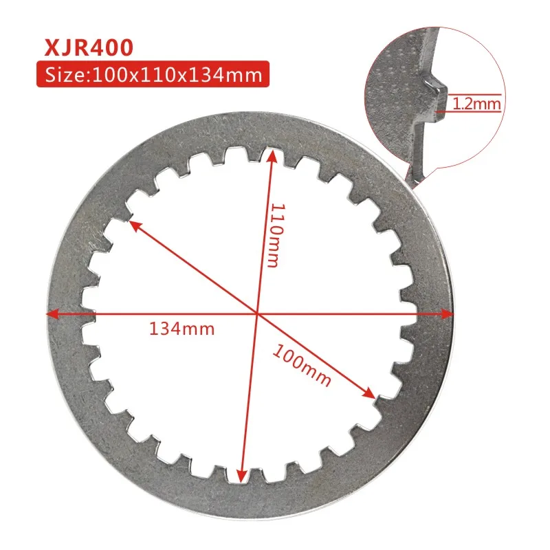 

100x110x134mm 1.2mm 660cc Motorcycle Steel Clutch Plate Kit For Yamaha XTZ660 Tenere 4MY3 XTZ 660 YFM660 Raptor AM01 YFM 660