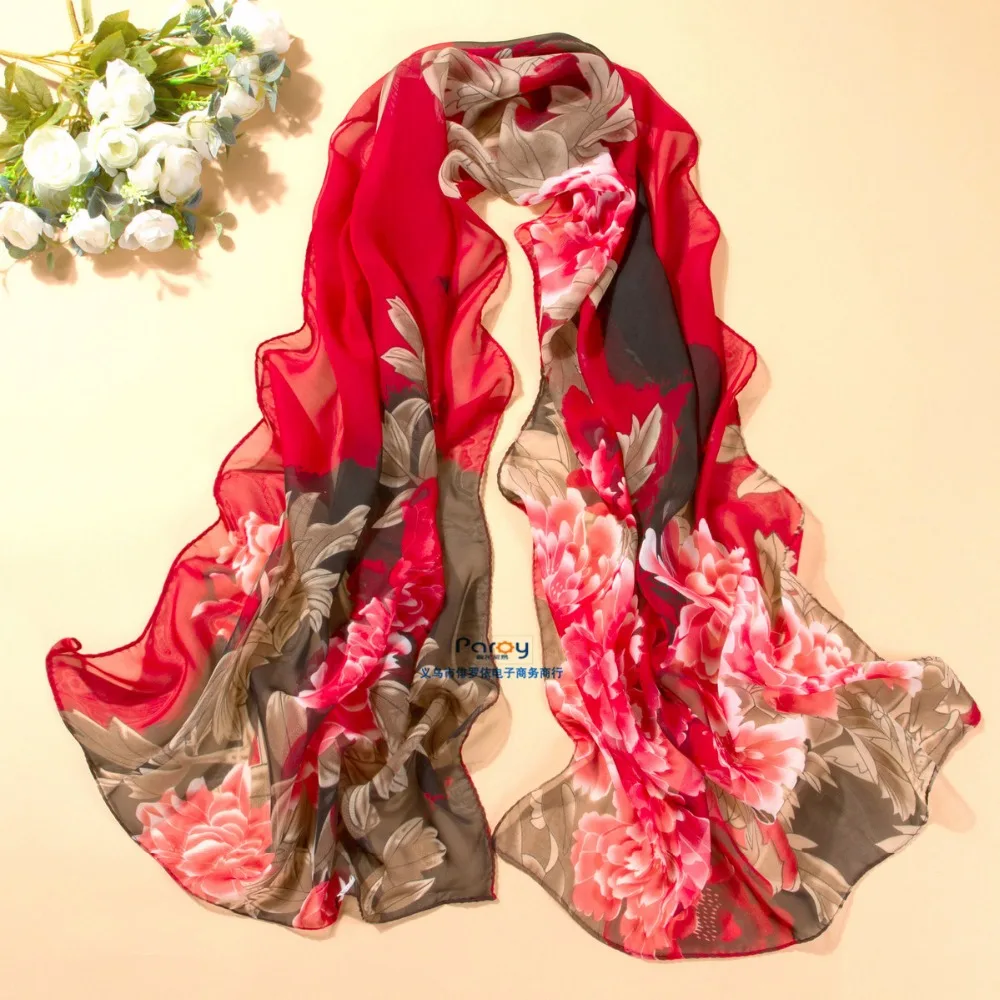 new arrival spring and autumn chiffon women scarf Print geometric pattern design long soft silk shawl