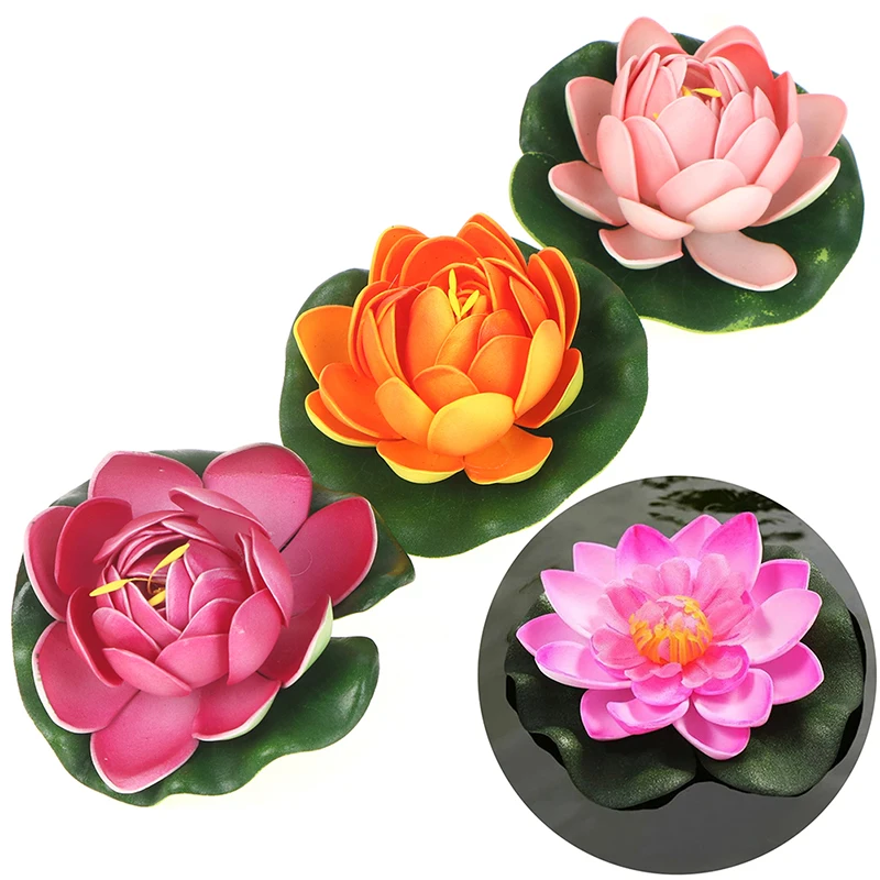 1/5Pcs Floating Artificial Flower Lifelike Water Lily Micro Landscape for Wedding Pond Garden Decoration Artificial Decorations