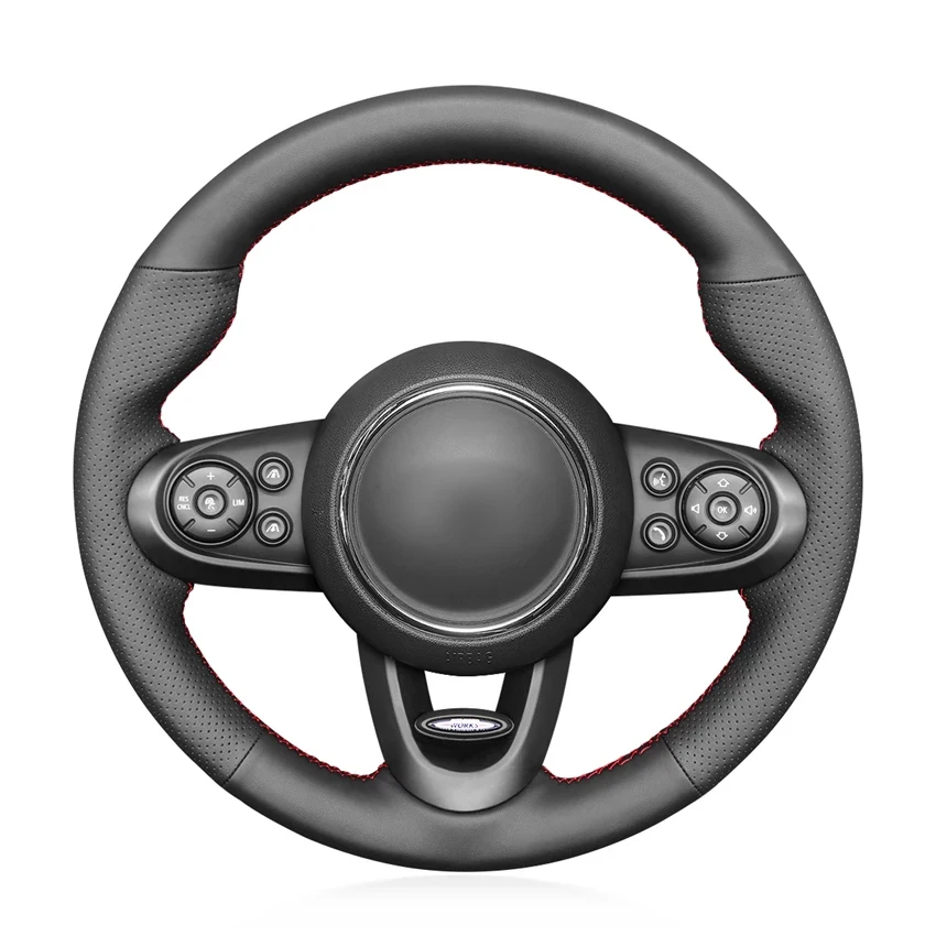 

Hand-stitched Black Leather Car Steering Wheel Cover for Mini (Hatchback/Mini) JCW Clubman Convertible JCW Countryman