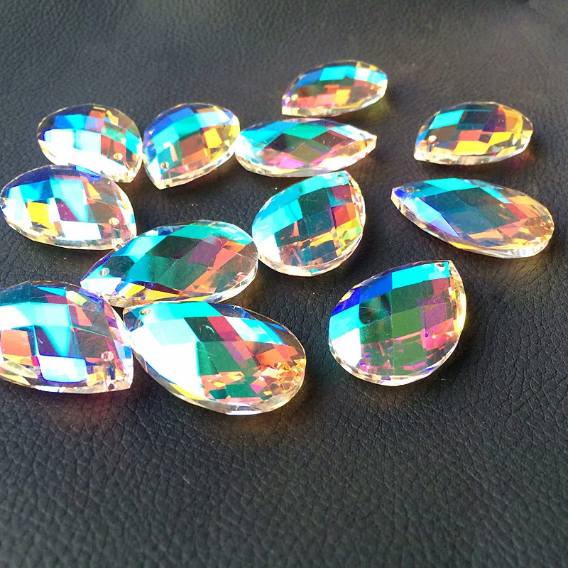 Top Quality 5Pcs/Lot 38MM K9 AAA Rainbow Color Crystal Faceted Chandelier Pendants Free Rings Hanging Diy Suncatcher For Wedding