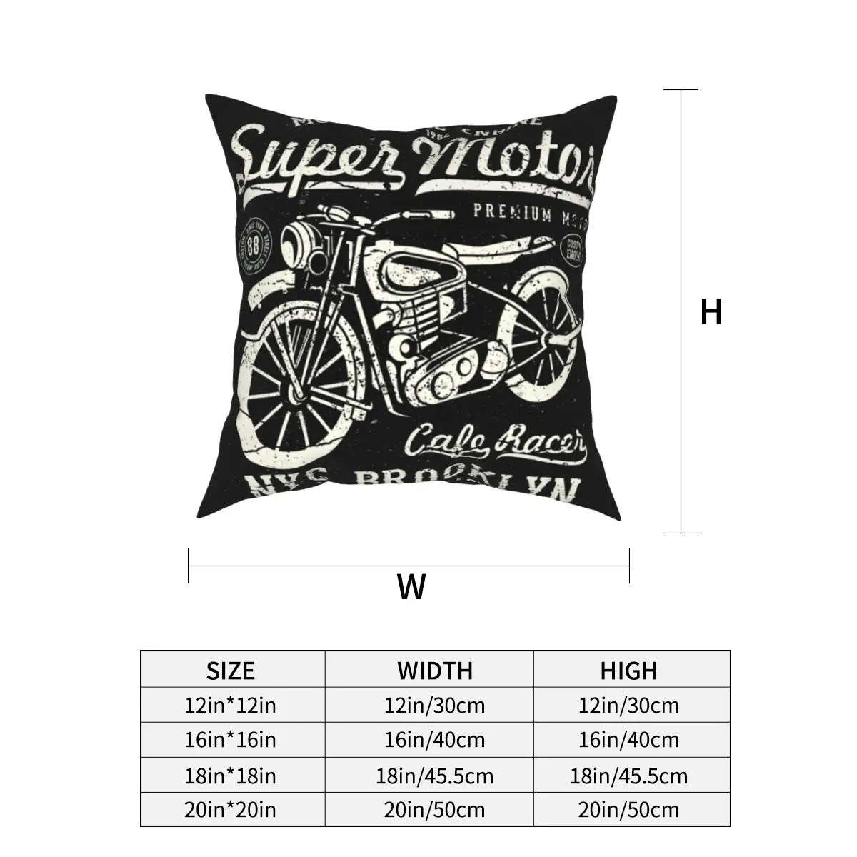 Motorcycle Engine Pillowcase Cushion Cover Decorative American Style New York Motor Club Vintage Pillow Case Cover Home 45X45cm