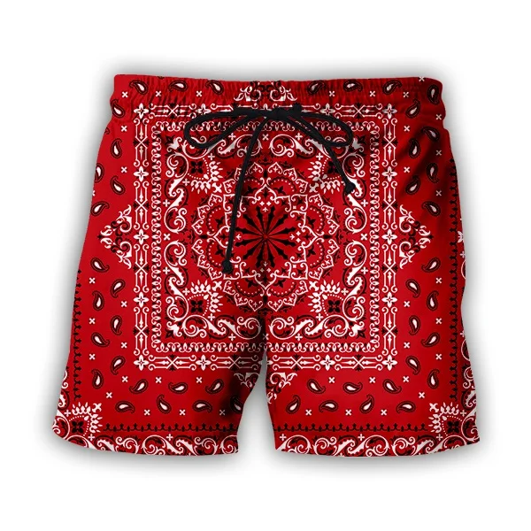 New 3D Printing Bandana Fashion Men Women Tracksuits Crewneck Hip Hop Shorts Plus Size S-7XL