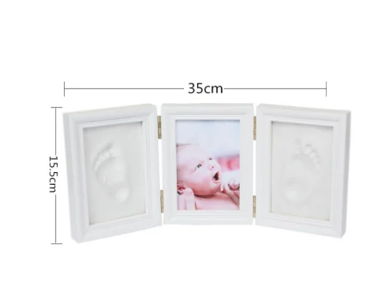 Baby Hand&Foot Print Hands Feet Mold Maker Baby Photo Frame With Cover Fingerprint Mud Set Baby Growth Memorial Gift