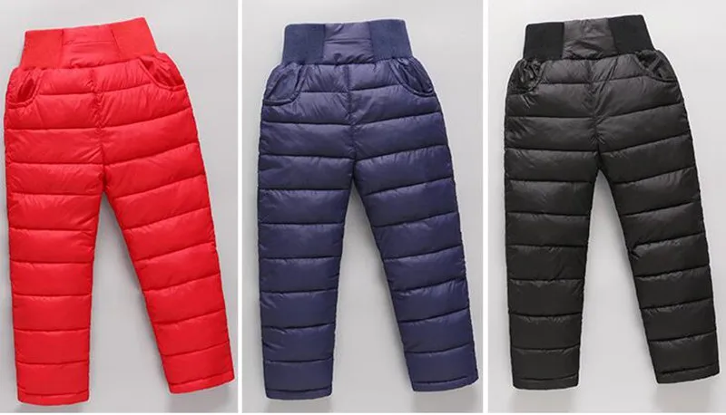 COOTELILI Kids Girl Boy Winter Pants Cotton Padded Thick Warm Trousers Ski Pants Boys Winter Trousers For Children Clothing