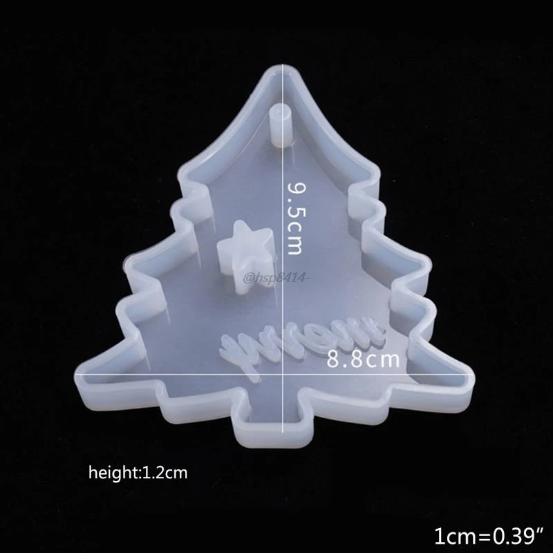 Molde de resina epoxi de cristal para árbol de Navidad, herramienta de fabricación de joyería artesanal hecha a mano, colgante de alce, de silicona