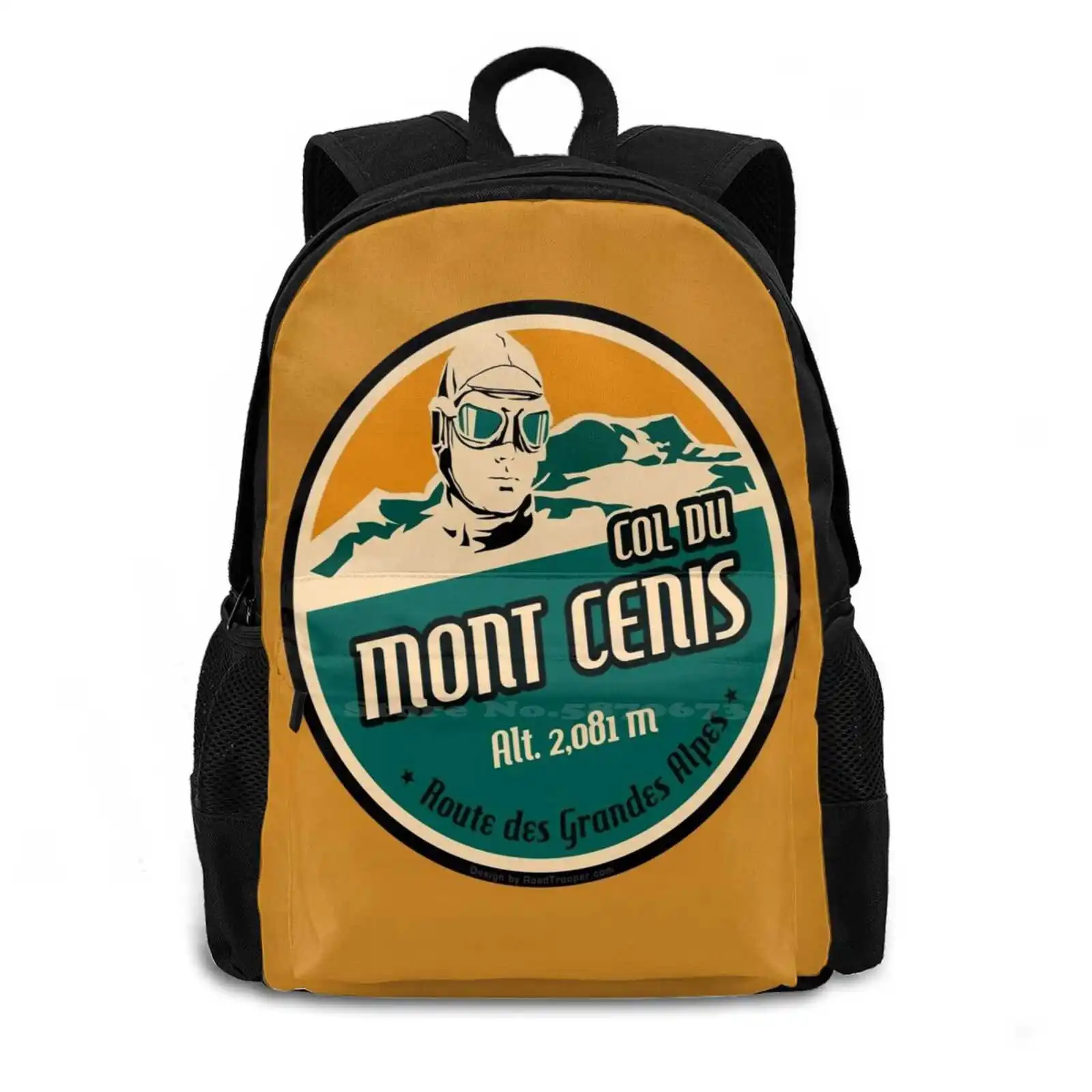 Col Du Mont Cenis 01 Sticker T-Shirt-Route Des Grandes Alpes 3d Print Design Backpack Casual Bag Route Des Grandes Alpes