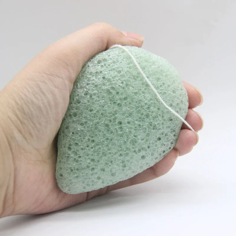 Hot 1pc Water Droplets Rectangular Twill Konjac Sponge Natural Facial Puff Bath Face Cleanse Washing Make up Puffs T0469