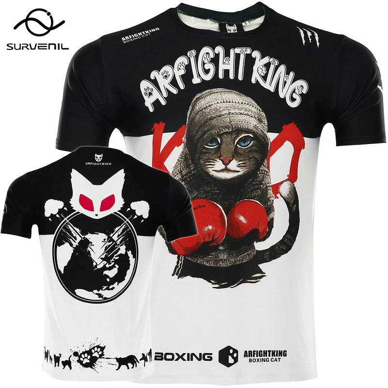 Mma Shirt Rashguard Men Tiger Dragon Muay Thai Jersey Cotton Kick Boxing Compression Muaythai T Shirt Fitness Boxeo BJJ Tee Tops