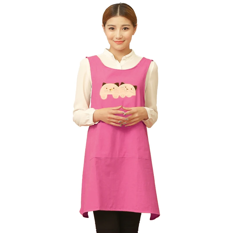 Fashion Cute Nail Shop Coffee Nursery Apron Pinafore For Women Kitchen Baking Gowns Print Logo