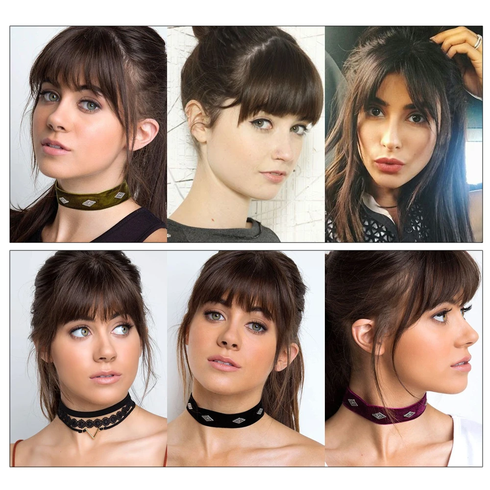 MyDiva-Frange Synthétique Air Degré de Chaleur, Postiches, Cheveux Naturels Courts, Noir, Brun, Clips pour Extensions de Cheveux, Femmes