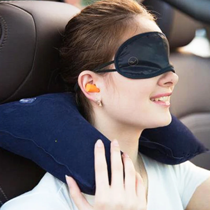 Sale 1PC Headrest Soft U Shaped Cushion Air Flight Inflatable Pillows Car Nursing Cushion Travel Pillow Support Neck