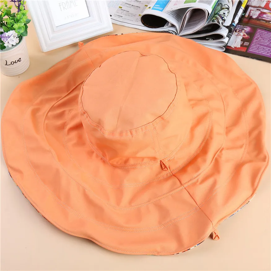 Korean version of the sun hat lady summer foldable large cloth hat sun hat double-sided super-fire one hair