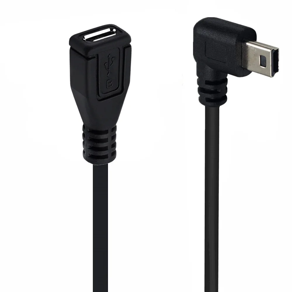 USB صغير نوع A ذكر إلى مايكرو USB B أنثى 90 درجة أعلى أسفل محول الزاوية اليمنى اليسرى 25 سنتيمتر