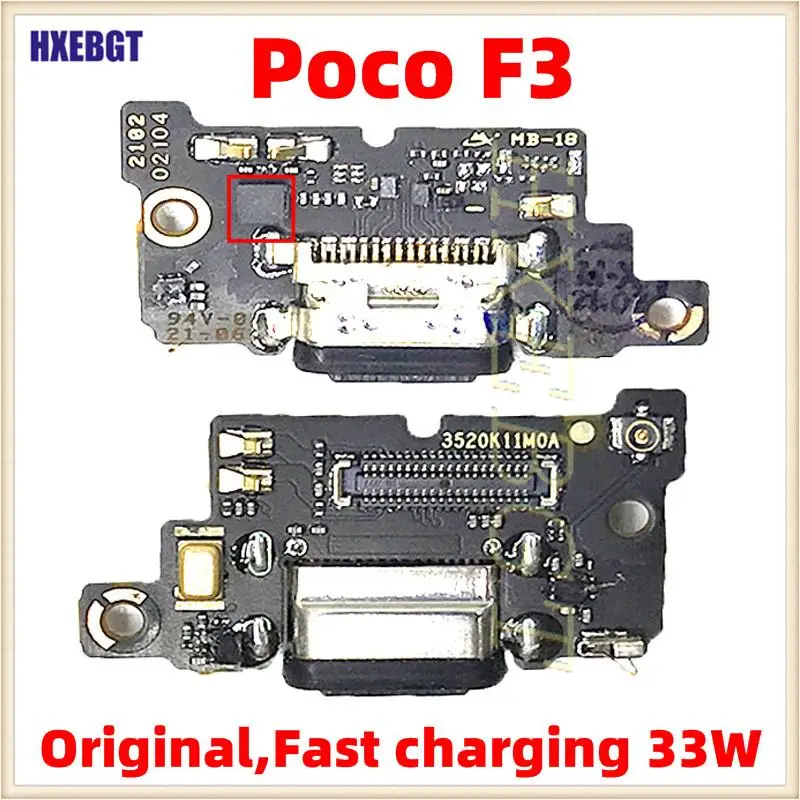 

Original For Xiaomi Poco F3 USB Charging Port Flex Cable With IC Support Fast Charging Charger PCB Dock Connector Board Parts