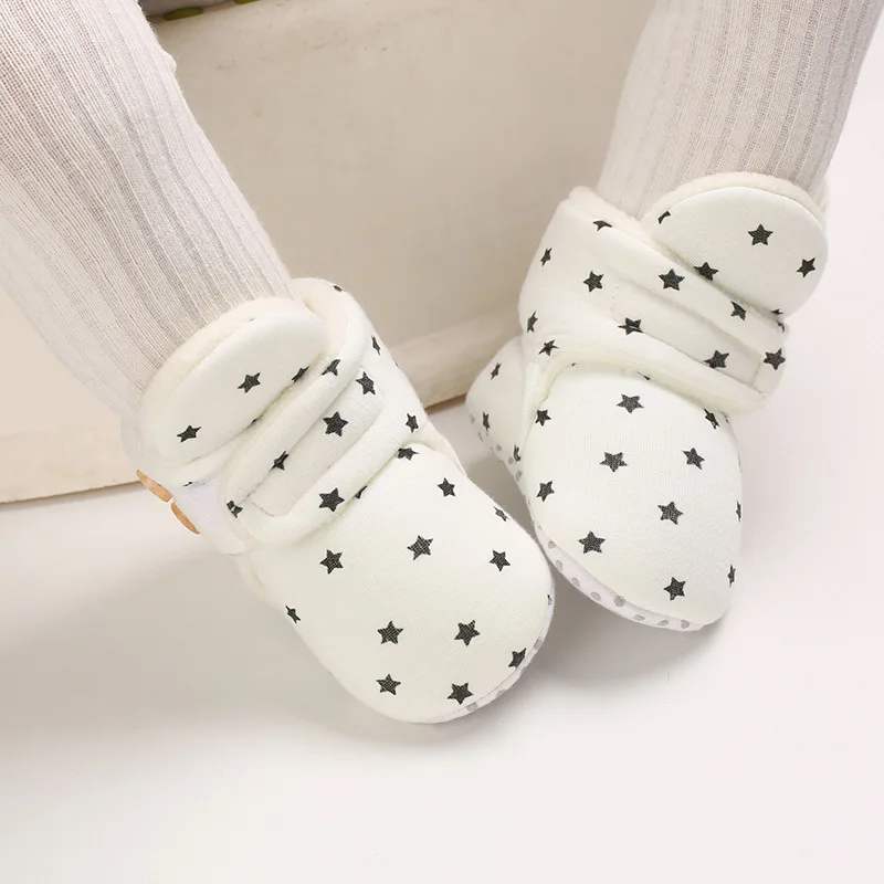 Winter Baby Boots Infant Girls Boys First Walkers Toddler Newborn Cute Star Print Shoes Super Keep Warm Booties Boot