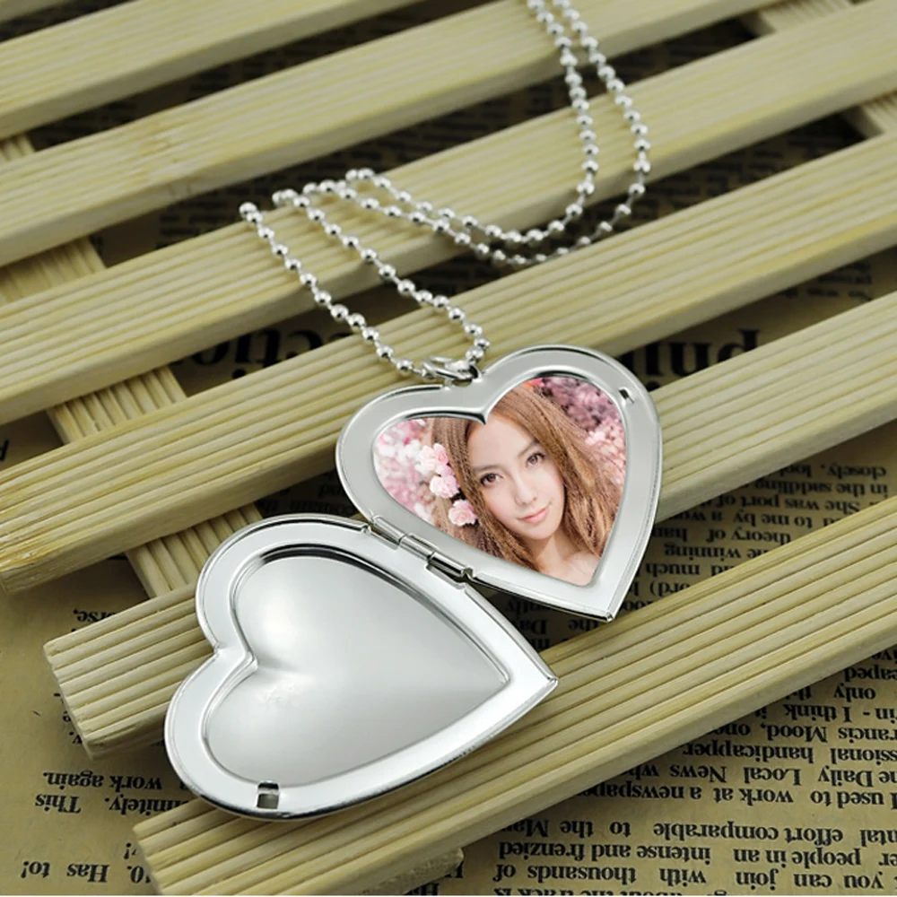Creative Women\'s 925 Sterling Silver Necklace-Heart Photo Box Pendant Free Customized Photo Anniversary Gift Fine Jewelry