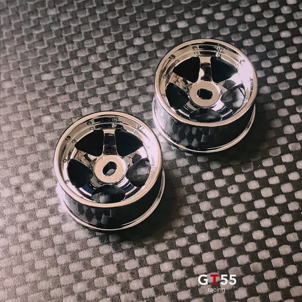 MINI-Z AWD Metal Wheel Silver Plating (Diameter 20mm, Offset +1, 2PCS)